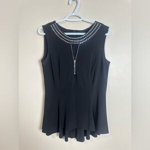 Frank Lyman Design Size 12  Black Top with Silver Accents